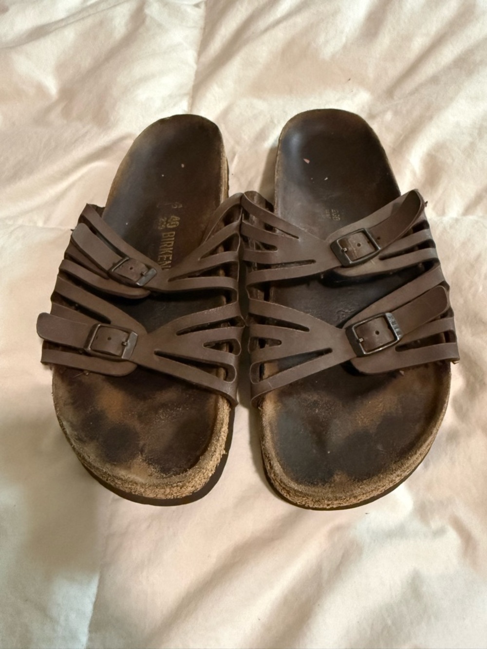 Birkenstock Granada Brown Strappy Slide Sandals